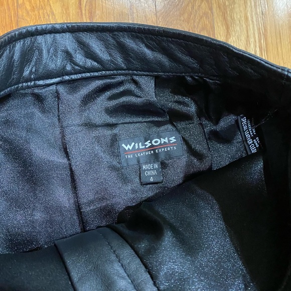 WILSONS LEATHER black leather pants - Picture 3 of 11
